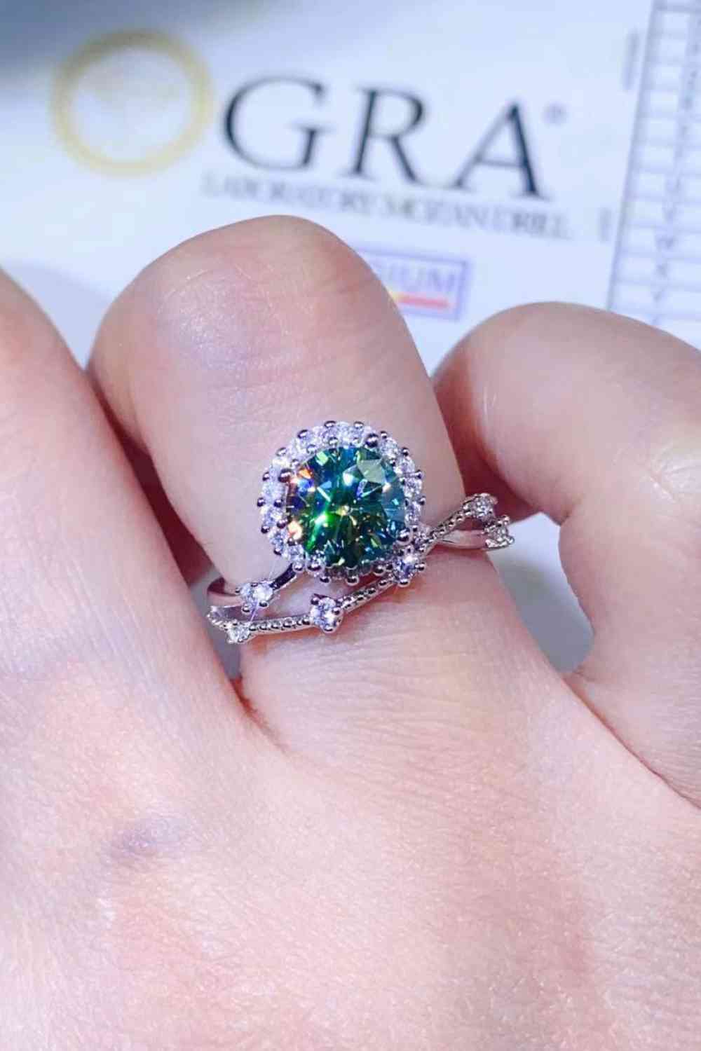 1 Carat Moissanite Platinum-Plated Ring - Ladyez