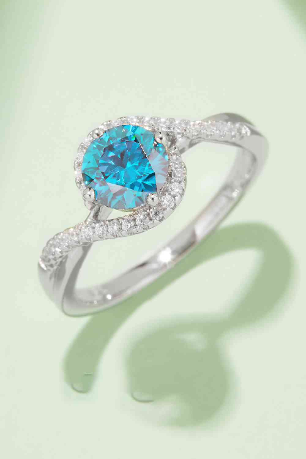 1 Carat Moissanite Contrast 925 Sterling Silver Ring - Ladyez