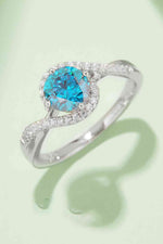 1 Carat Moissanite Contrast 925 Sterling Silver Ring - Ladyez