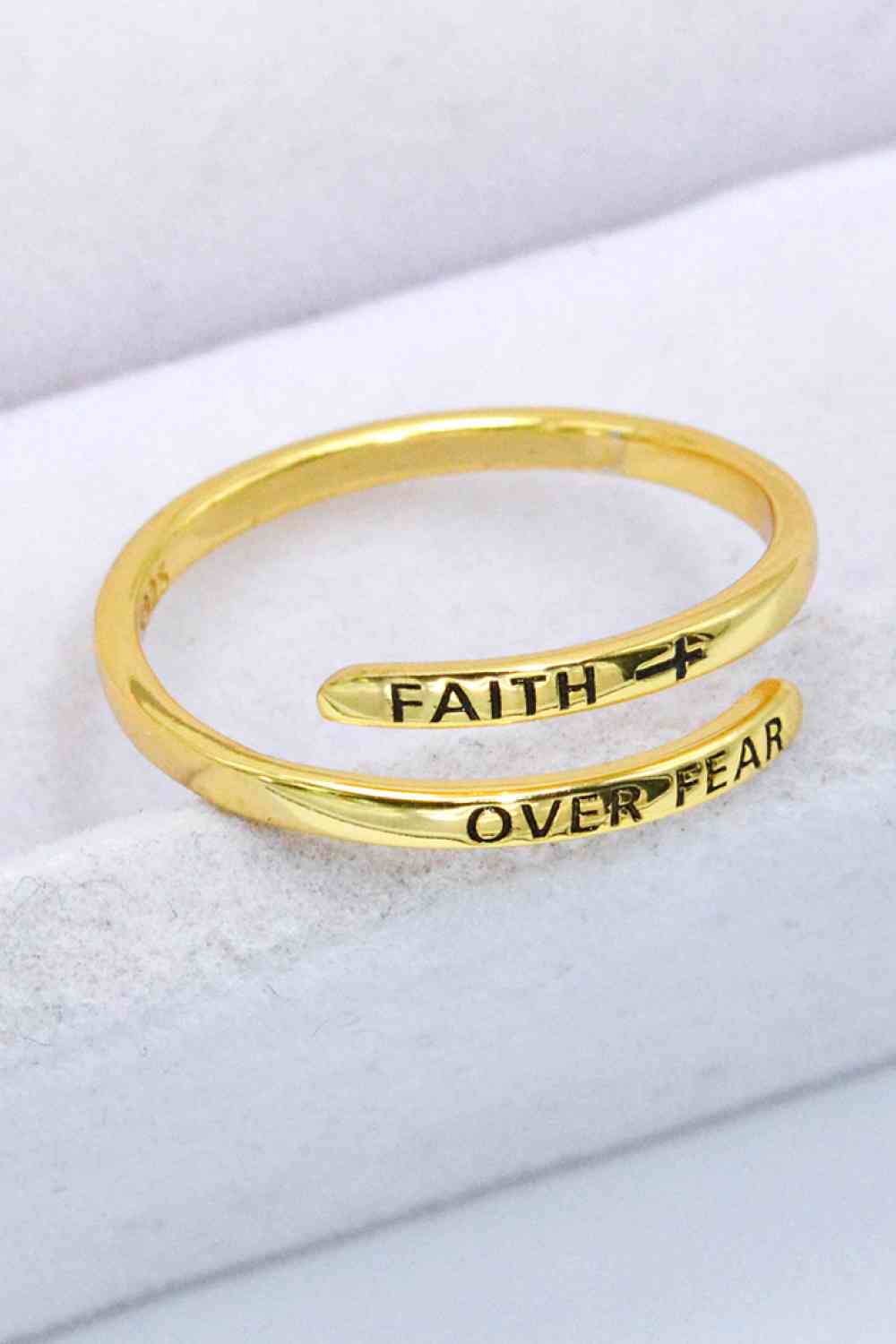 FAITH OVER FEAR Bypass Ring - Ladyez