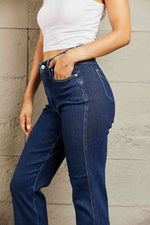 Judy Blue Kailee Full Size Tummy Control High Waisted Straight Jeans - Ladyez
