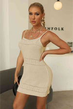 Openwork Sleeveless Sweater Dress - Ladyez