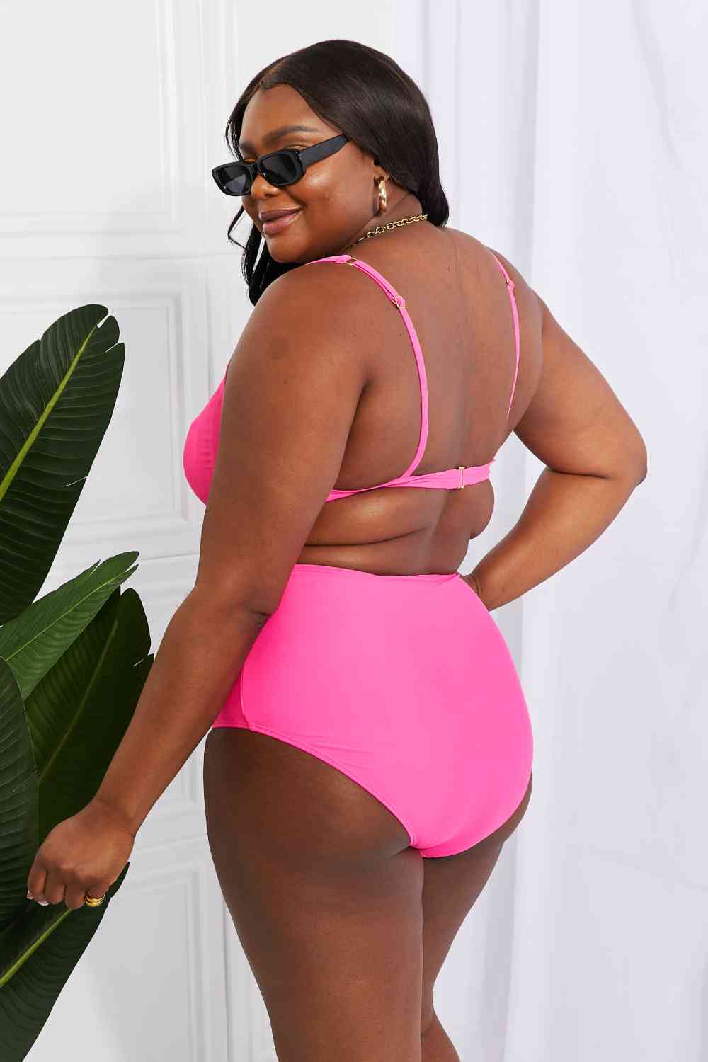 Marina West Swim Take A Dip Twist High-Rise Bikini in Pink - Ladyez