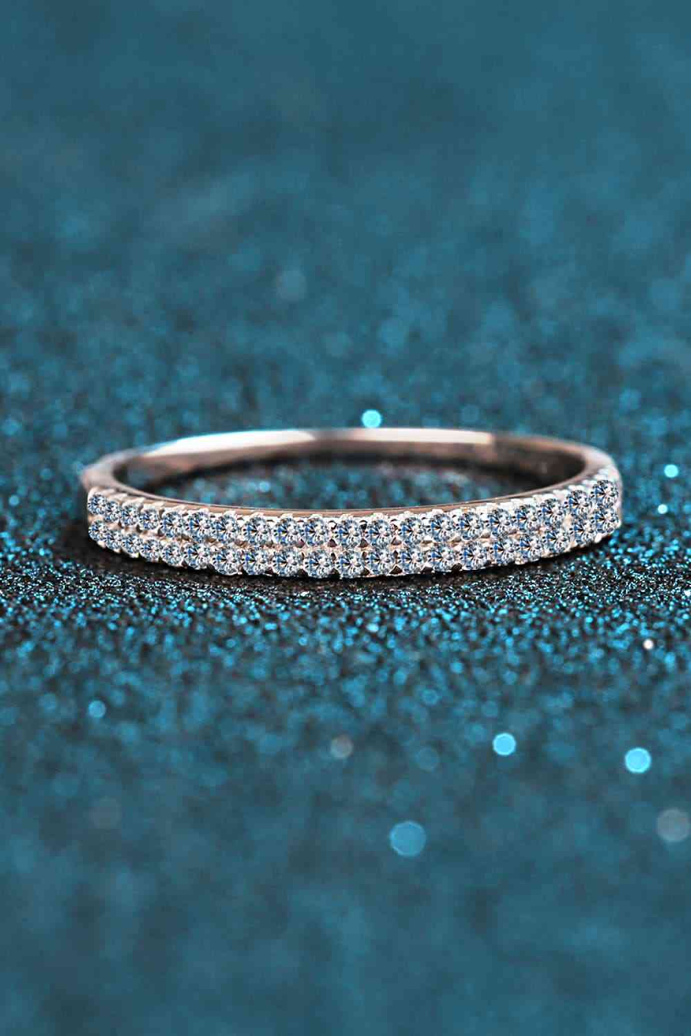 Moissanite 925 Sterling Silver Half-Eternity Ring - Ladyez