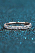 Moissanite 925 Sterling Silver Half-Eternity Ring - Ladyez