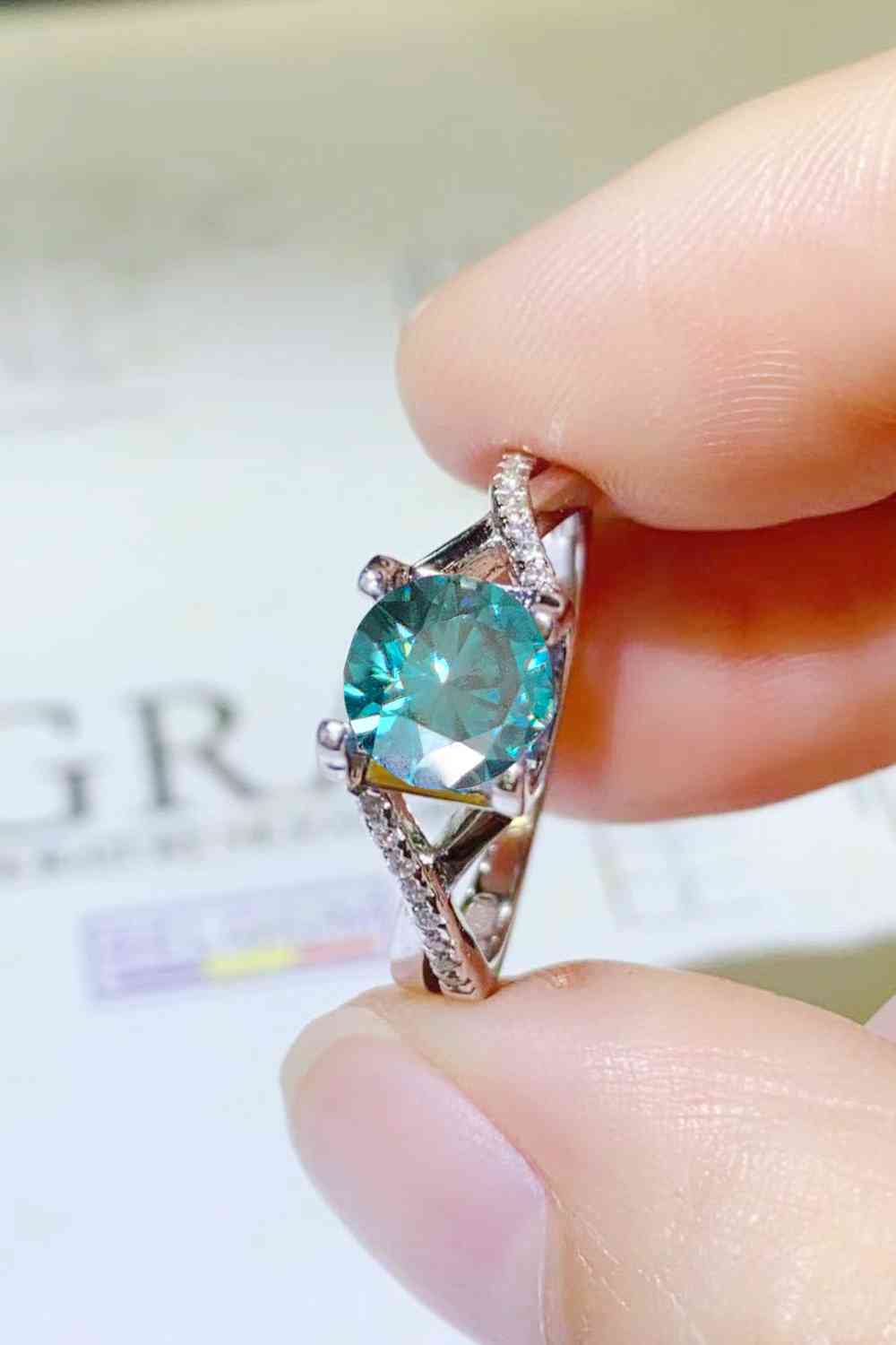 1 Carat Moissanite Crisscross 925 Sterling Silver Ring - Ladyez