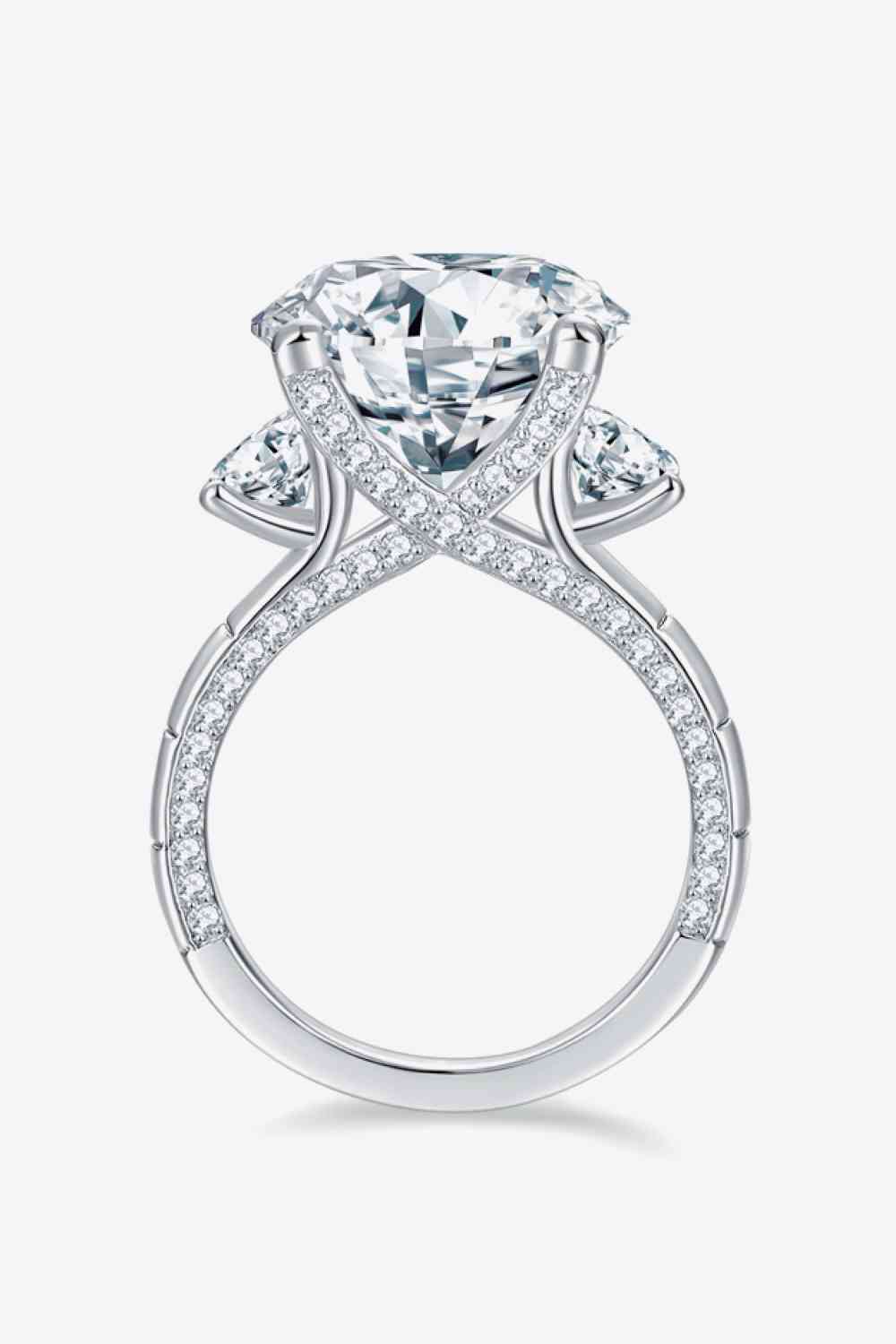 8.6 Carat Moissanite Platinum-Plated Ring - Ladyez