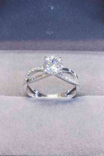 2 Carat Moissanite Crisscross 925 Sterling Silver Ring - Ladyez