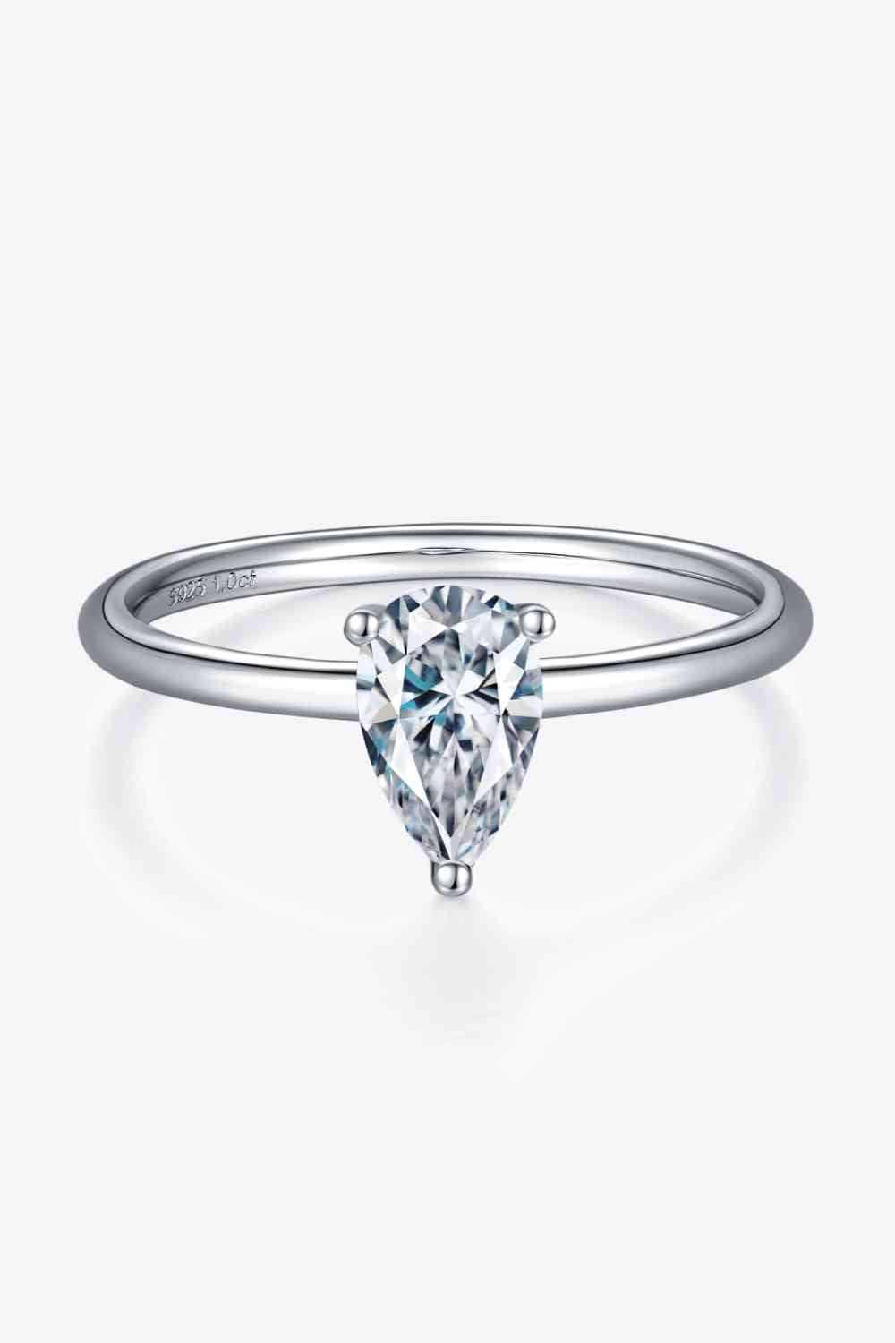 1 Carat Moissanite 925 Sterling Silver Solitaire Ring - Ladyez