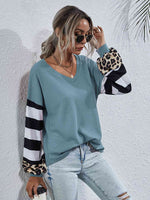 Leopard Striped Waffle-Knit Top - Ladyez