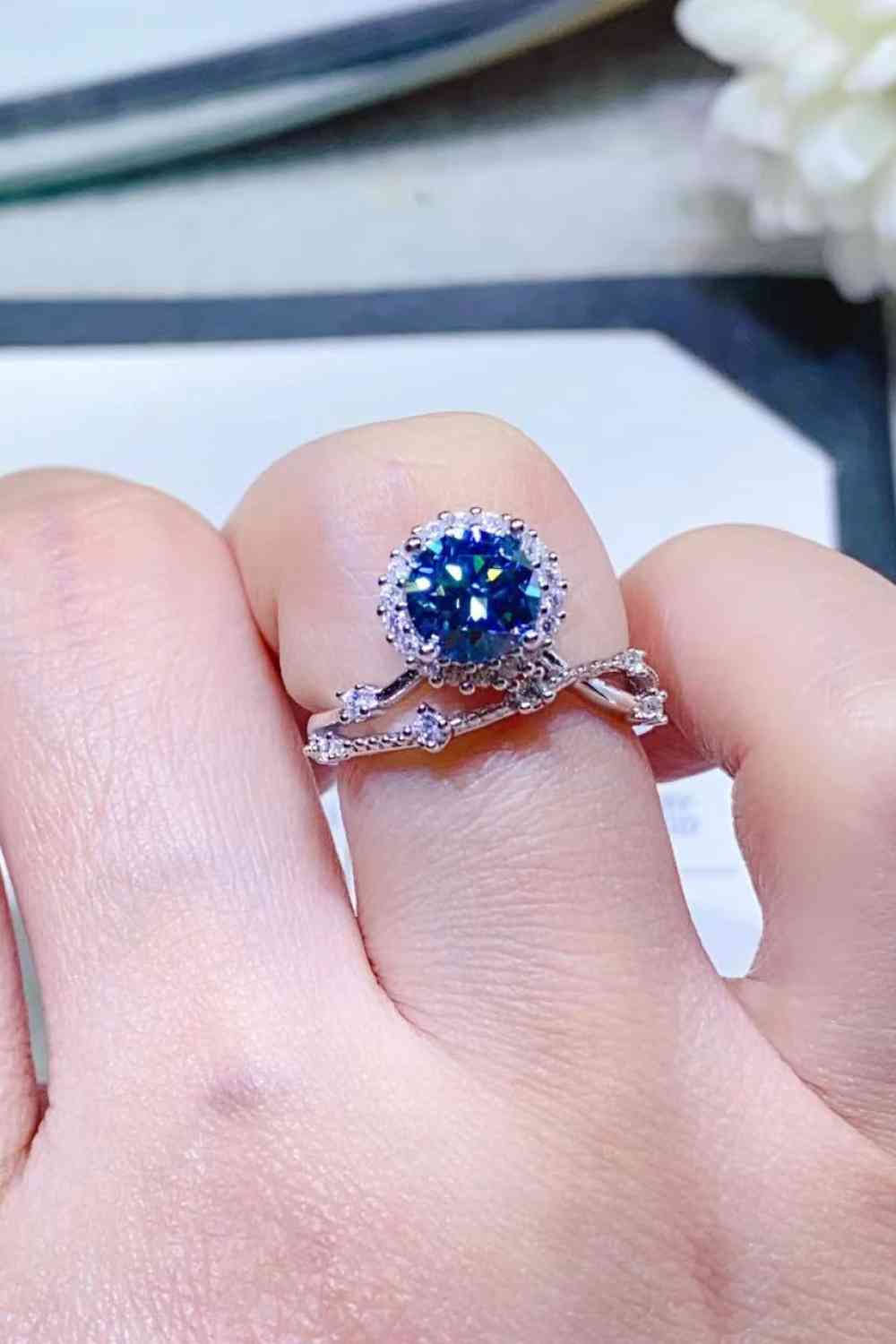 1 Carat Moissanite 925 Sterling Silver Ring - Ladyez