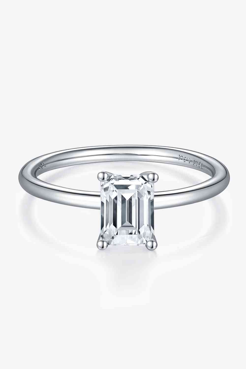 1 Carat Moissanite 925 Sterling Silver Solitaire Ring - Ladyez