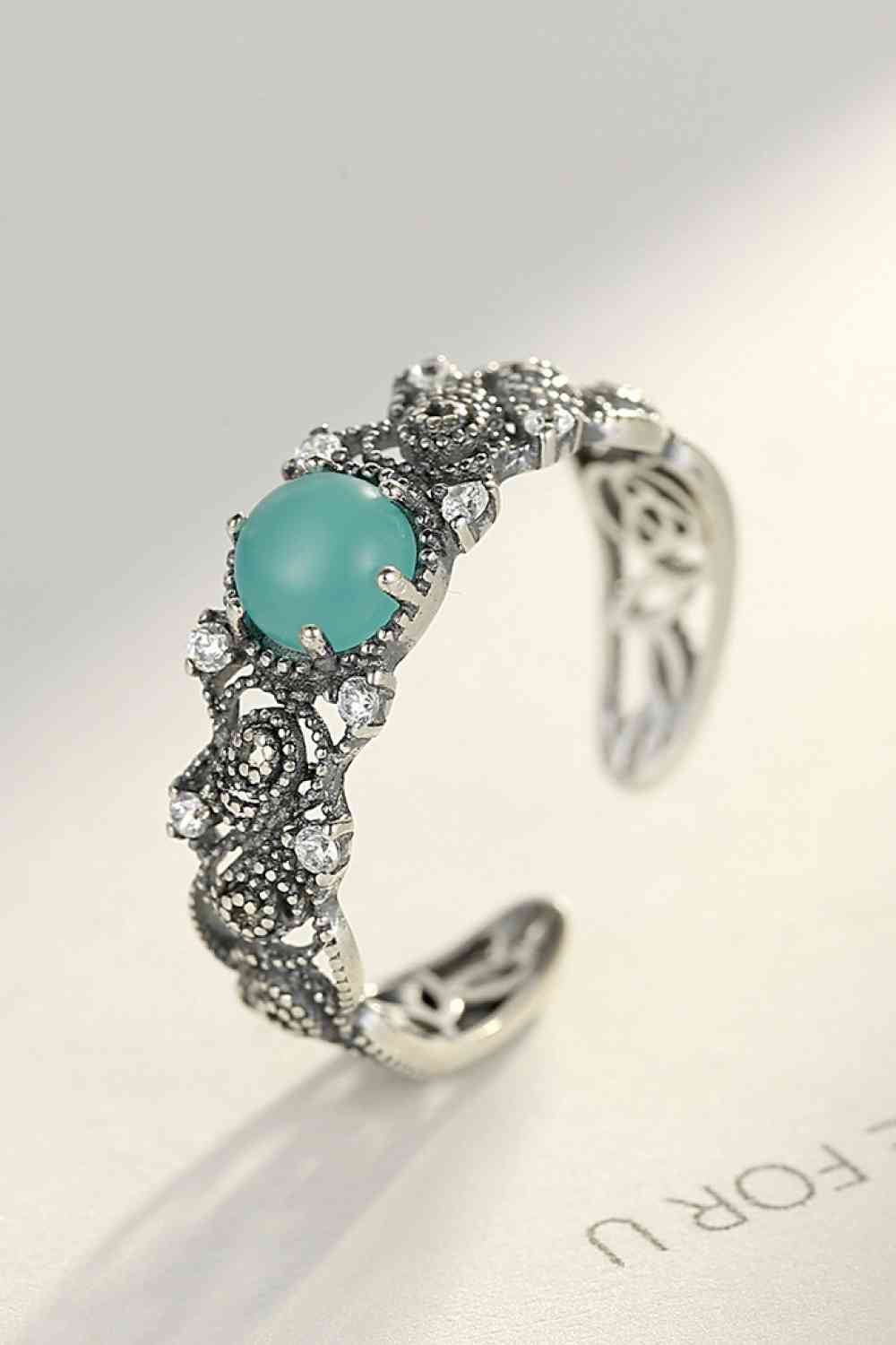 Contrast 925 Sterling Silver Open Ring - Ladyez