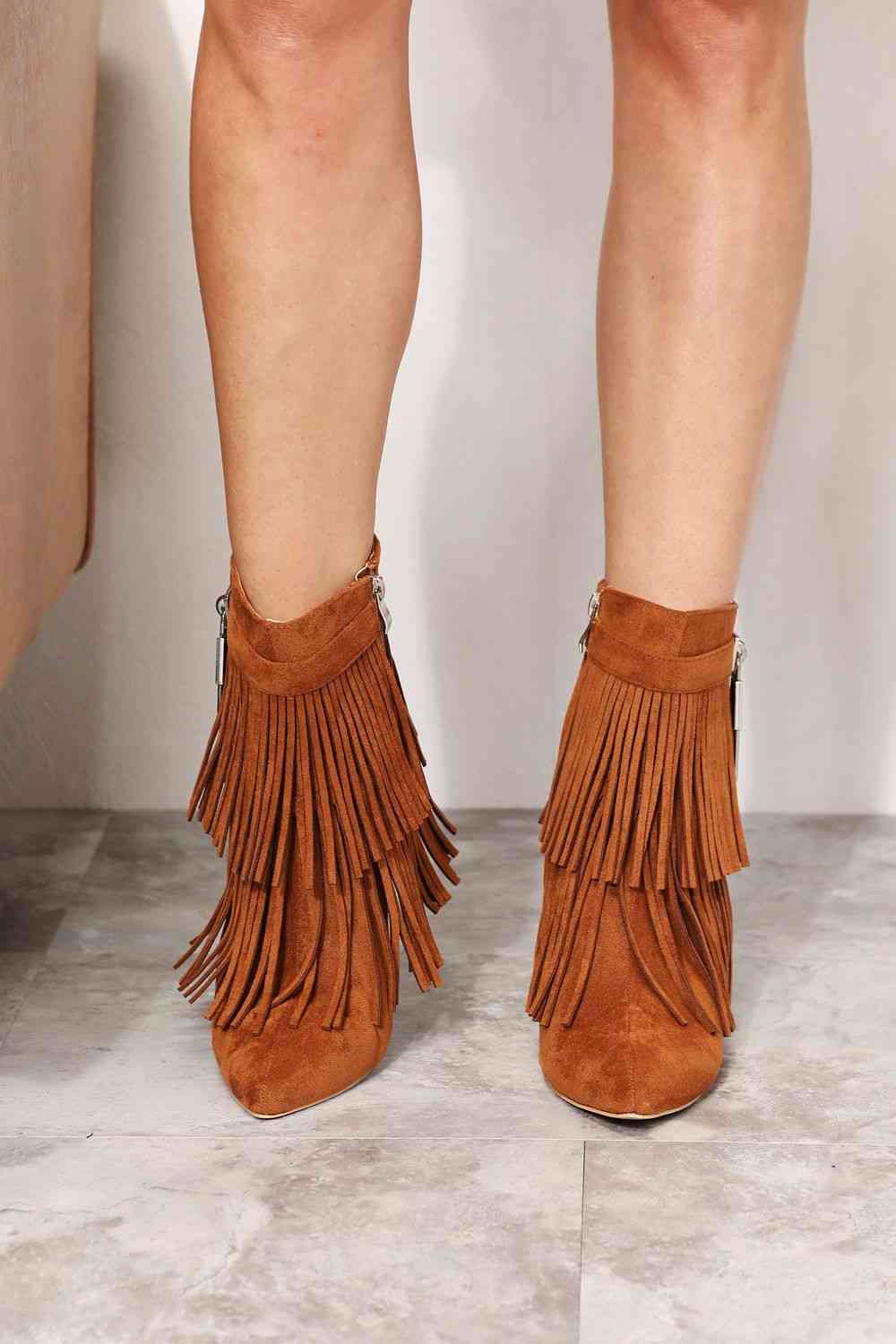 Legend Women's Tassel Wedge Heel Ankle Booties - Ladyez