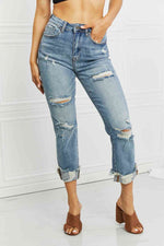 RISEN Full Size Leilani Distressed Straight Leg Jeans - Ladyez