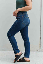Judy Blue Aila Regular Full Size Mid Rise Cropped Relax Fit Jeans - Ladyez