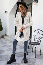 Open Front Dolman Sleeve Cardigan - Ladyez