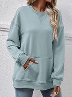 Round Neck Long Sleeve Sweatshirt - Ladyez