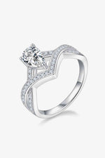1 Carat Moissanite Teardrop 925 Sterling Silver Ring - Ladyez