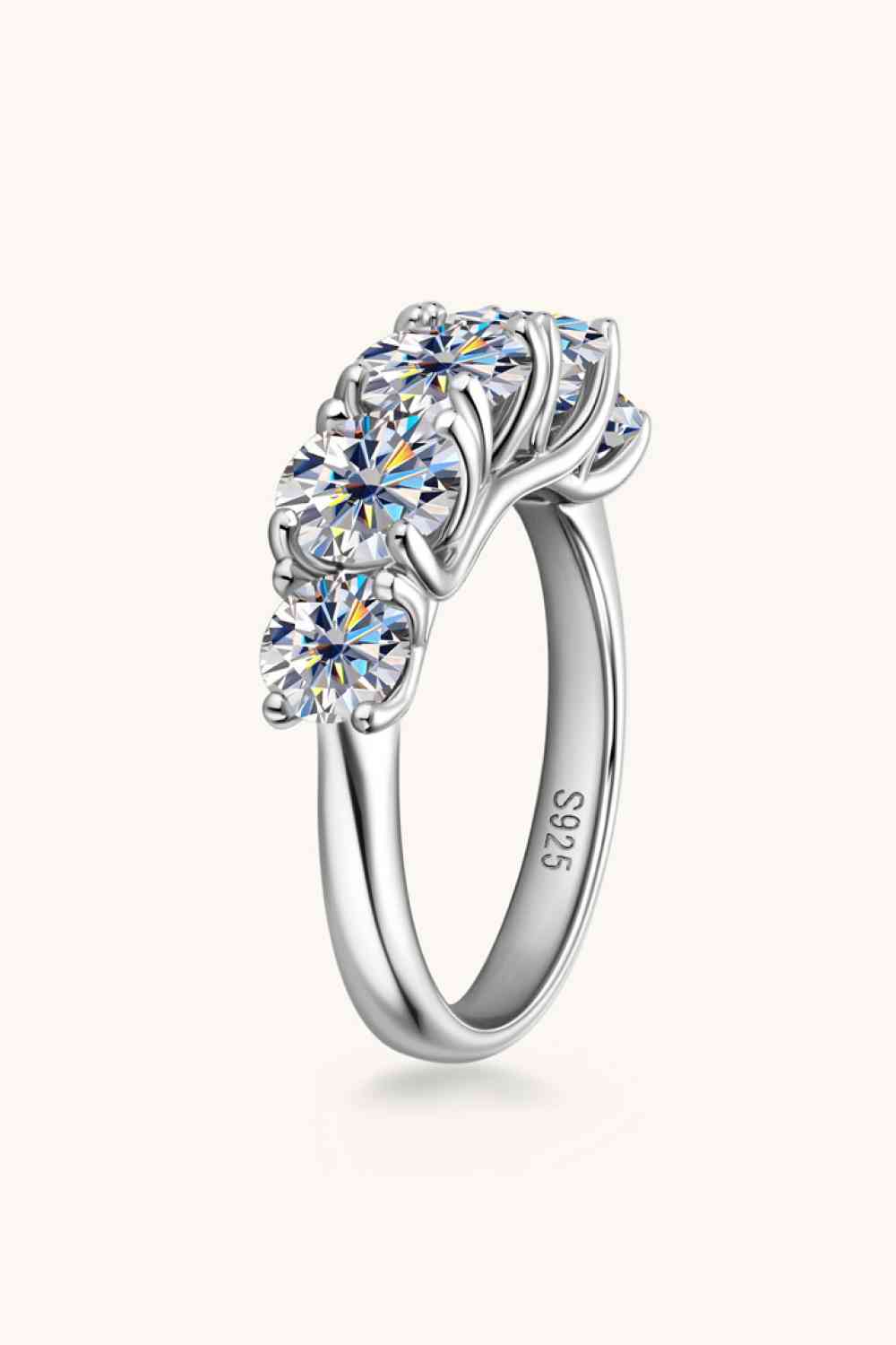 1 Carat Moissanite 925 Sterling Silver Half-Eternity Ring - Ladyez