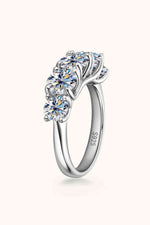 1 Carat Moissanite 925 Sterling Silver Half-Eternity Ring - Ladyez