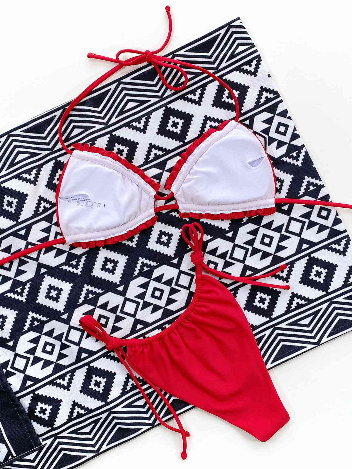 Frill Trill Halter Neck Bikini Set - Ladyez