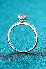 925 Sterling Silver Inlaid 1 Carat Moissanite Ring - Ladyez