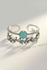 Contrast Double-Layered 925 Sterling Silver Open Ring - Ladyez