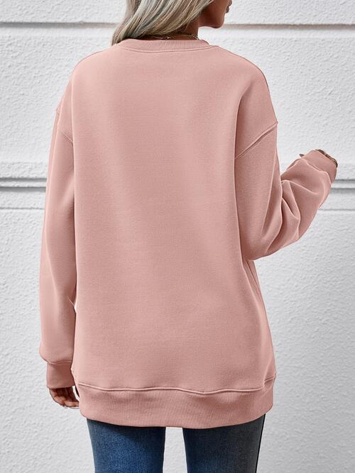 THE HELL I WON'T Round Neck Long Sleeve Sweatshirt - Ladyez