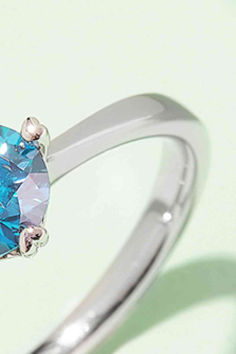 1 Carat Moissanite 925 Sterling Silver Solitaire Ring - Ladyez