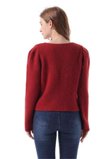 Round Neck Long Sleeve Frog Button Cardigan - Ladyez