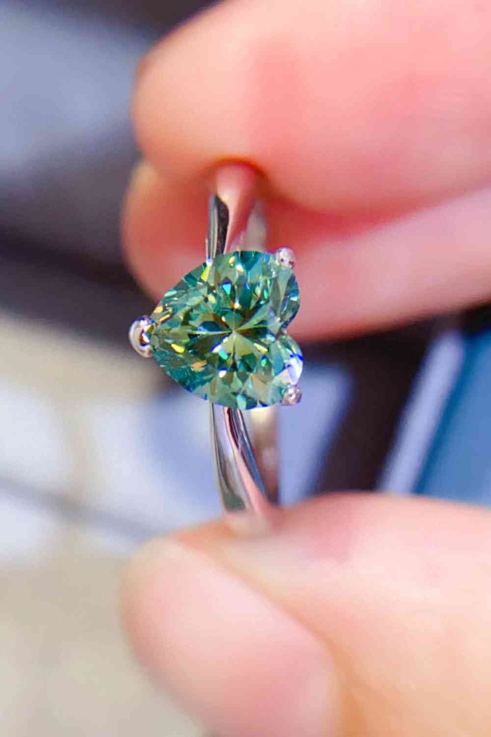 1 Carat Moissanite Heart 925 Sterling Silver Ring - Ladyez