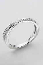 925 Sterling Silver Crisscross Moissanite Ring - Ladyez