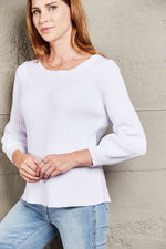 Double Take Off-Shoulder Rib-Knit Sweater - Ladyez