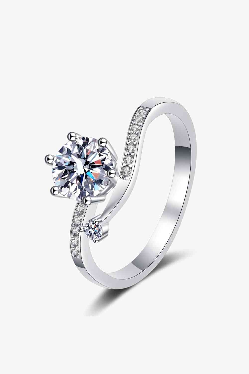 On My Mind 925 Sterling Silver Moissanite Ring - Ladyez