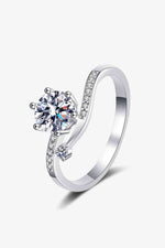 On My Mind 925 Sterling Silver Moissanite Ring - Ladyez