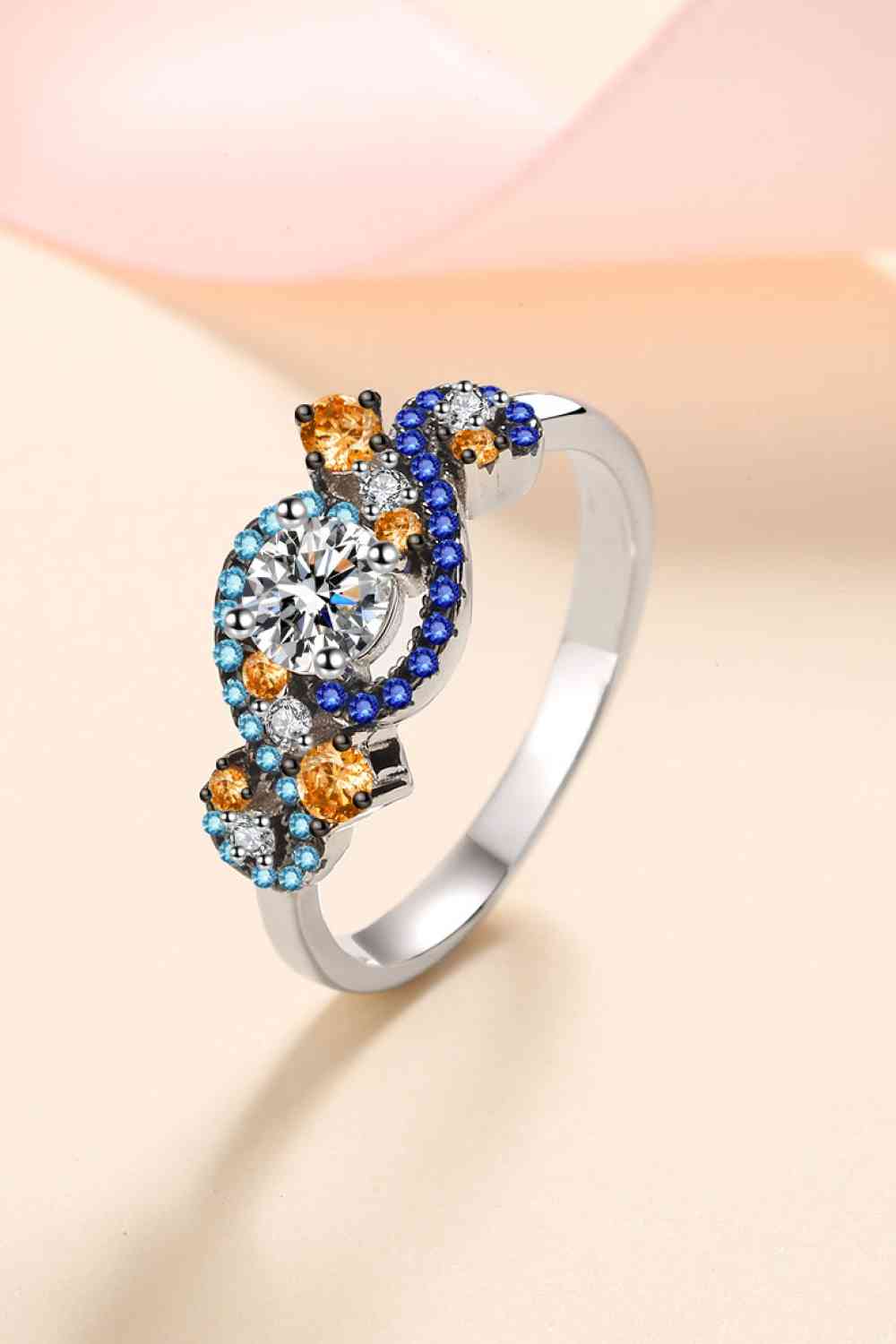 Moissanite Contrast 925 Sterling Silver Ring - Ladyez