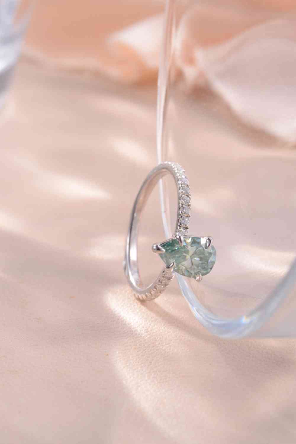 1.5 Carat Teardrop Shape Moissanite 925 Sterling Silver Ring - Ladyez