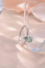 1.5 Carat Teardrop Shape Moissanite 925 Sterling Silver Ring - Ladyez