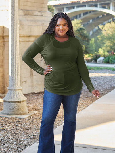 Basic Bae Full Size Round Neck Long Sleeve T-Shirt - Ladyez
