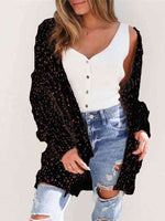 Multicolored Open Front Cardigan - Ladyez