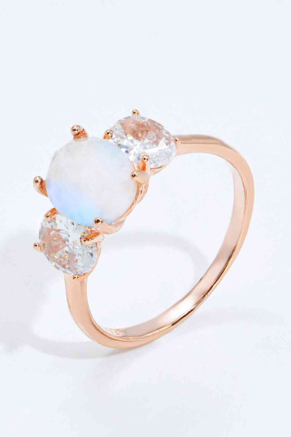 Natural Moonstone and Zircon Ring - Ladyez