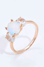Natural Moonstone and Zircon Ring - Ladyez