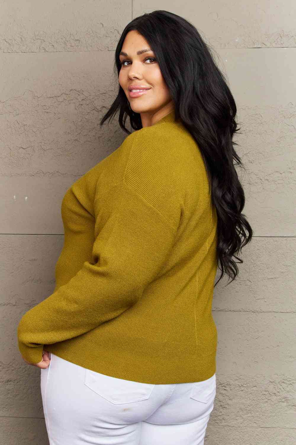 Zenana Kiss Me Tonight Full Size Button Down Cardigan in Chartreuse - Ladyez