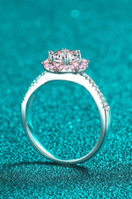 1 Carat Moissanite Flower-Shaped Crisscross Ring - Ladyez