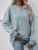Round Neck Long Sleeve Sweatshirt - Ladyez