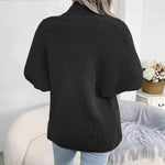 Open Front Lantern Sleeve Cardigan - Ladyez