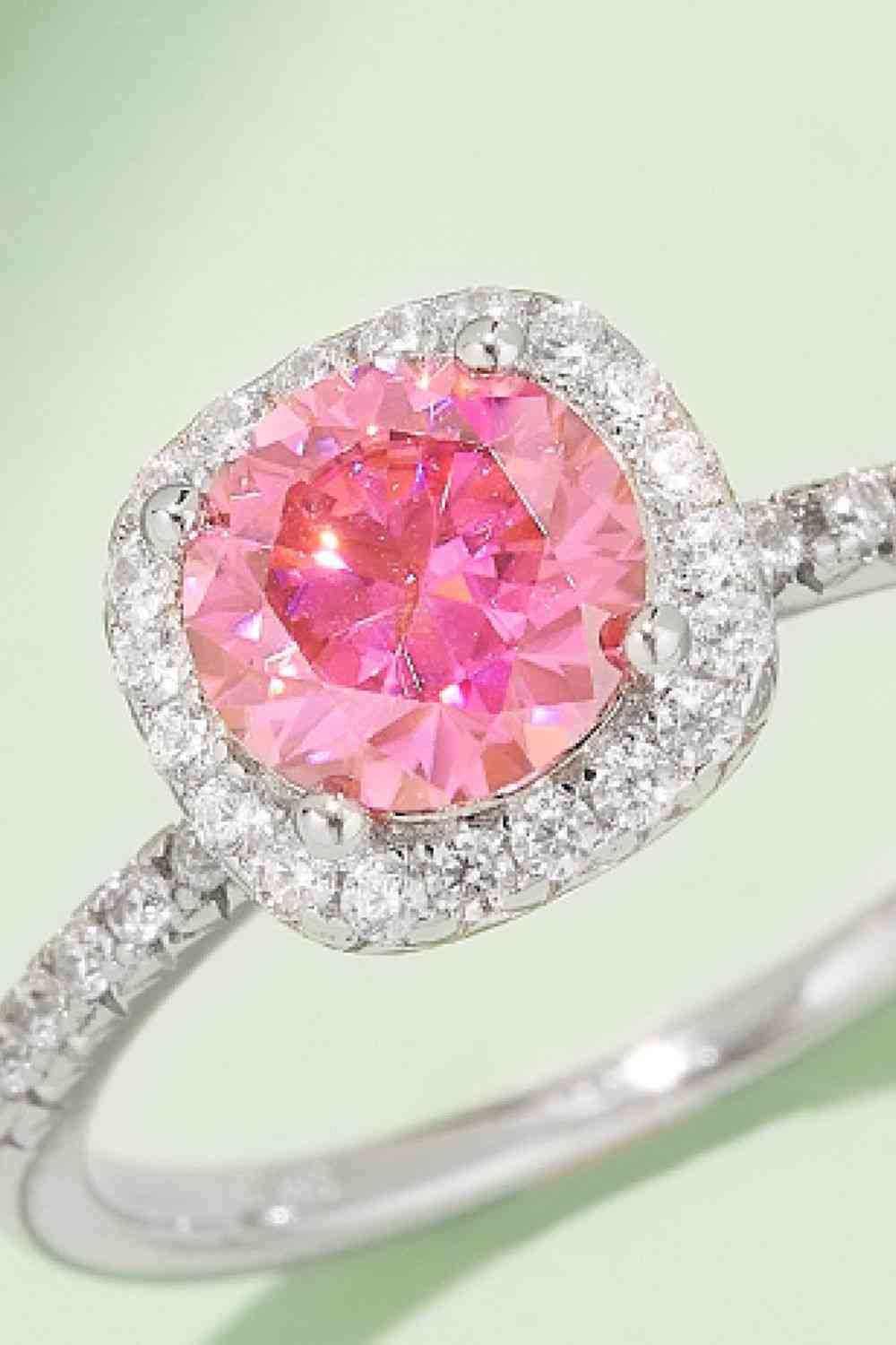 Adored 1 Carat Moissanite 925 Sterling Silver Halo Ring - Ladyez