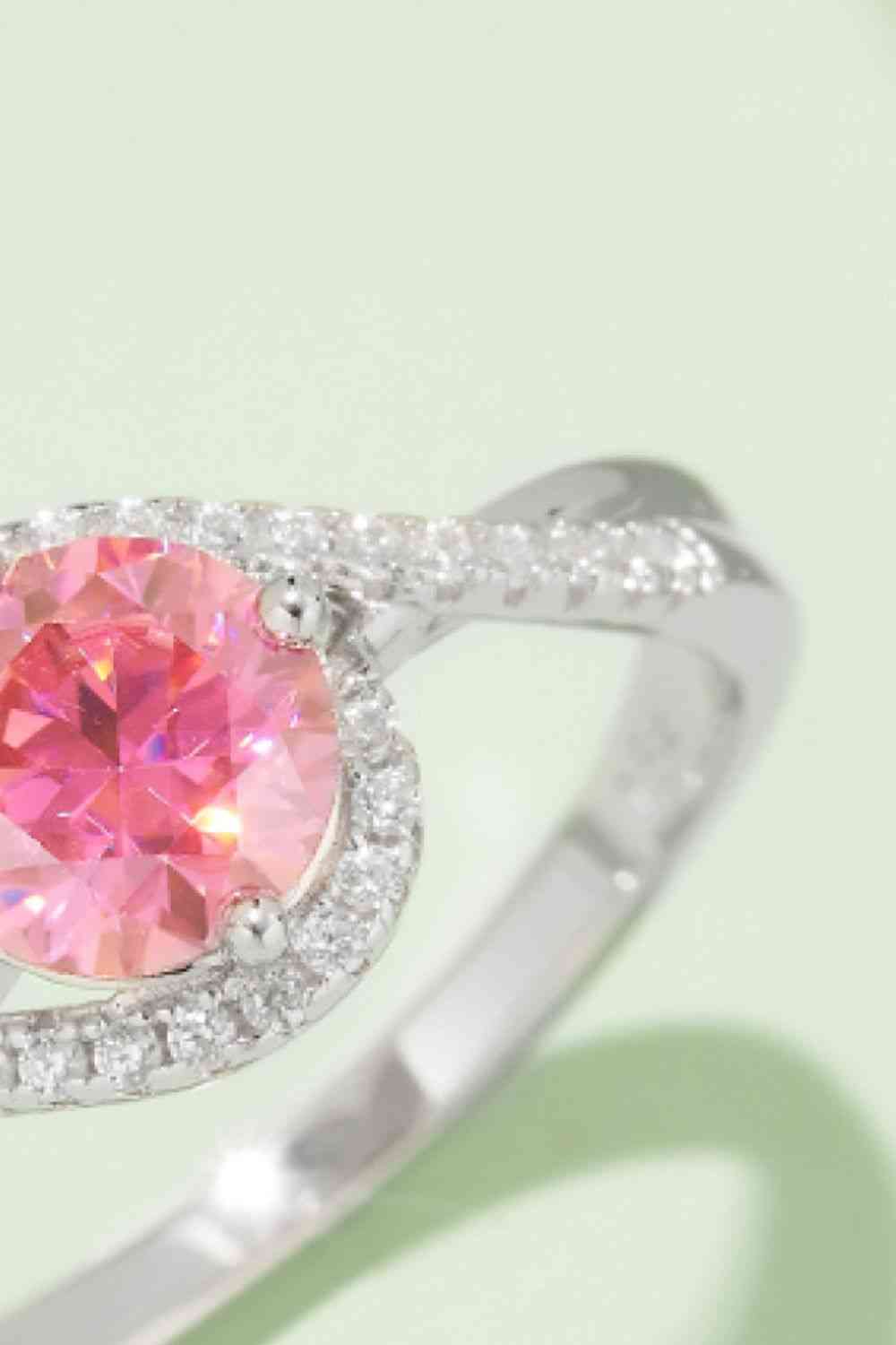1 Carat Moissanite Contrast 925 Sterling Silver Ring - Ladyez