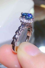 925 Sterling Silver 1 Carat Moissanite Cluster Ring - Ladyez